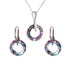 Sudraba komplekts "Cosmic Ring (Vitrail Light)" ar Swarovski™ kristāliem